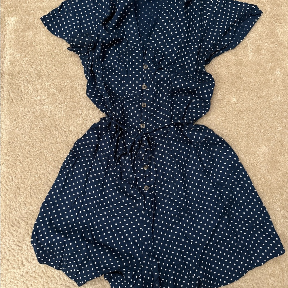 American Eagle Outfitters Blue Polka Dot Dress